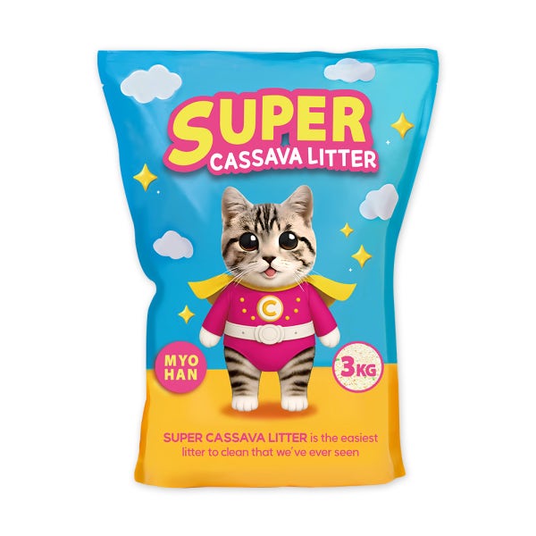 슈퍼 카사바 모래 고양이모래 응고형 프리미엄 3kg x 3개입