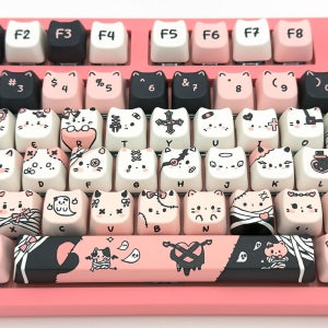 핑크 펑크 MAO 프로파일 영문 132키 PBT 예쁜 개성있는 키보드꾸미기 풀배열 키캡