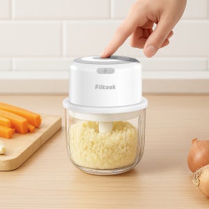 필쿡 자동 전동 마늘다지기 무선 충전식 300ml 야채 만능 미니 이유식 고기 분쇄기