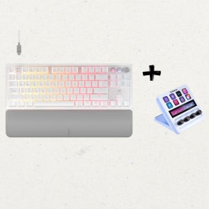 커세어 K70 MGX TKL 자석축 키보드 + 엘가토 스트림덱 플러스 화이트 세트