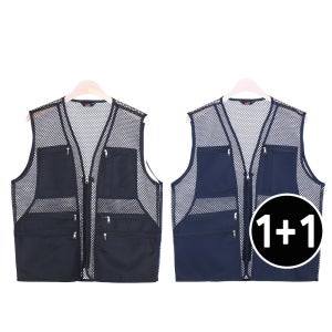 1+1 남자 망사 조끼 낚시조끼 작업복 등산복 VEST 상의