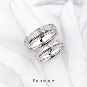 (아르키) 슬림패턴 LAB 1부 다이아몬드 반지 남녀 세트 아기자기한 스타일 푸딩다이아