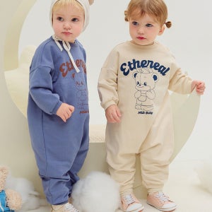 [밀크베이비] 나들이곰돌 아기바디수트 유아점프수트