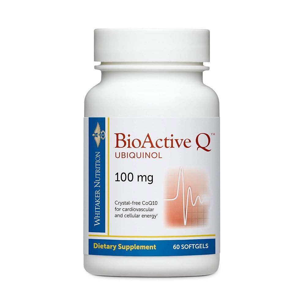 닥터 휘태커의 <b>바이오액티브 Q 유비퀴놀 100mg</b>, 임상적으로 검증되고 생체 이용률이 높은 CoQ10(60일 공급) 제공