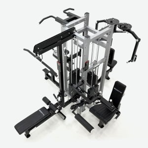 바디엑스 클럽용 4스테이션 멀티짐 풀업 팩덱플라이 레그익스텐션 랫풀다운 딥스