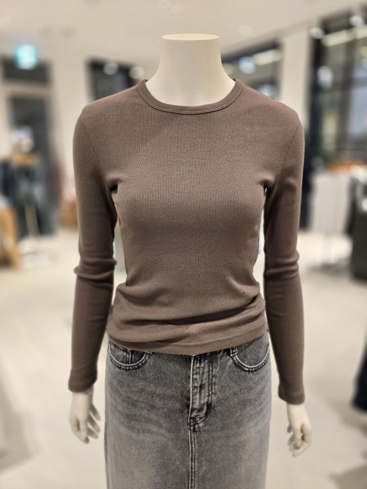 지오다노<b>티셔츠</b> 이너 여자 기본 라운드 골지 <b>슬림</b>핏 325905