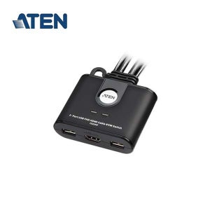 KVM 스위치 HDMI 2포트 USB 케이블일체형 컴퓨터 모니터 에이텐