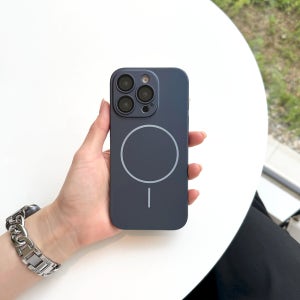 오크샵 씬핏 제로링 가벼운 생폰 맥세이프 하드 케이스 네이비, 아이폰16