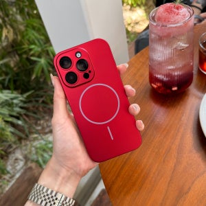 오크샵 씬핏 제로링 가벼운 생폰 맥세이프 하드 케이스 레드, 아이폰12 프로 맥스