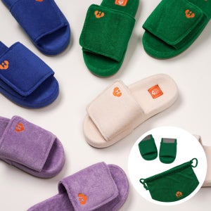 실내화 거실화 위버하임 메모리폼 테리 층간소음 슬리퍼 ( 1+1 여행용 슬리퍼 )