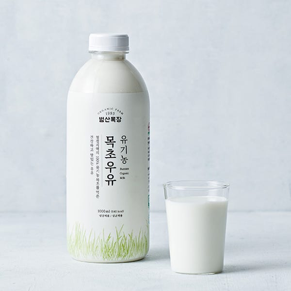 [범산목장] 목초먹인 유기농 우유 1000mL