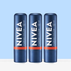 니베아 케어 & 컬러 립밤 4.8g 크림 코랄, 3개