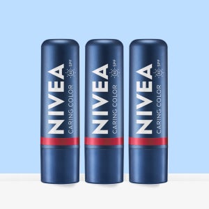 니베아 케어 & 컬러 립밤 4.8g 딥 레드, 3개