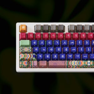 시이닷 C.E.DOT 단청 유선 LED 키보드 염료승화 PBT 104키 국립중앙박물관 키보드 화이트 단청블랙 청축/한글