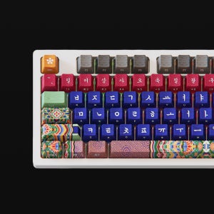 시이닷 단청 국립중앙박물관 유선 LED 키보드 염료승화 PBT 104키 키보드 화이트 단청블랙 청축/한글