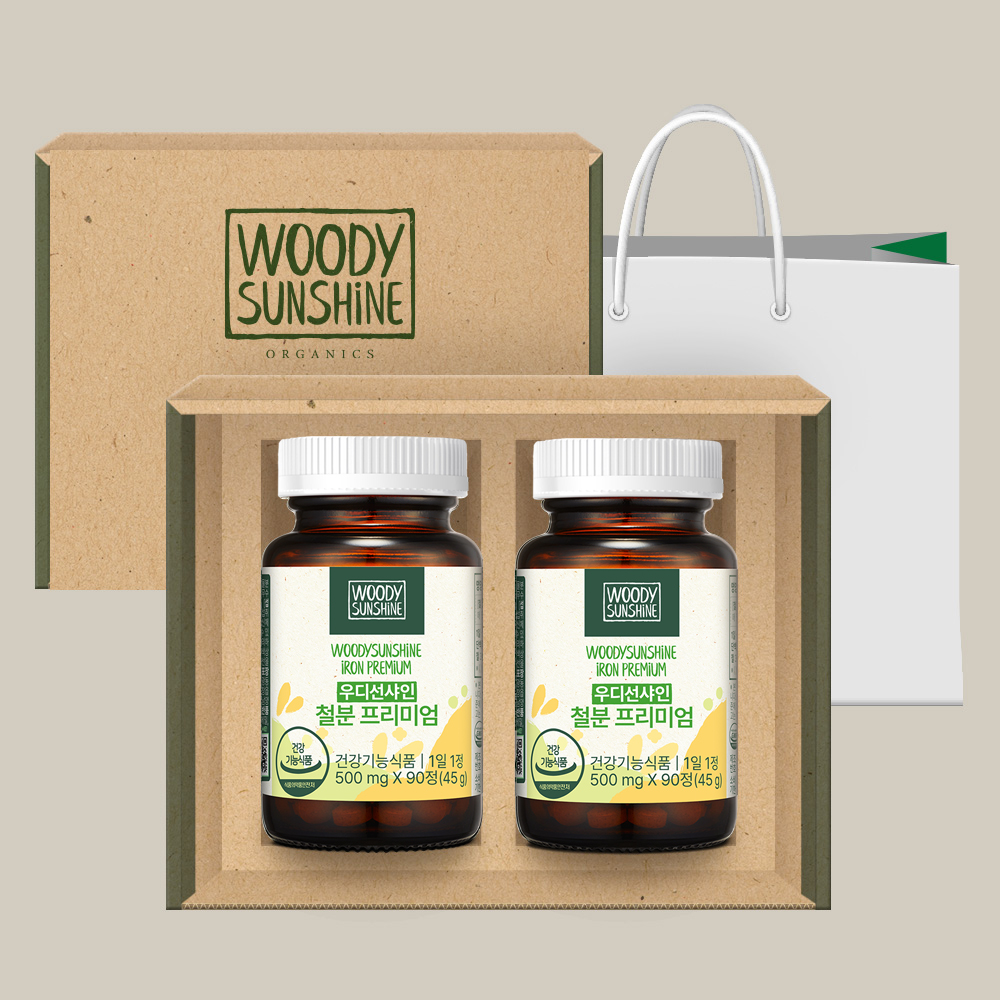 <b>우디선샤인</b> 철분 프리미엄 선물세트 (2개입, 총 6개월분)