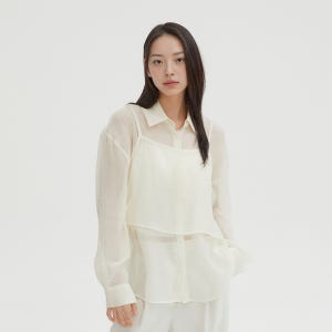 스파오 시스루 뷔스티에 셔츠 세트 (SPYWF37W91 RE) SPYWF49W01