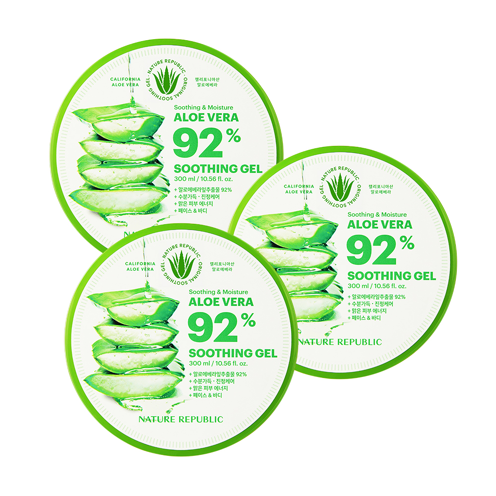 수분 진정 네이처리퍼블릭 수딩 앤 모이스처 <b>알로에베라</b> 수딩젤 300ml, 3개
