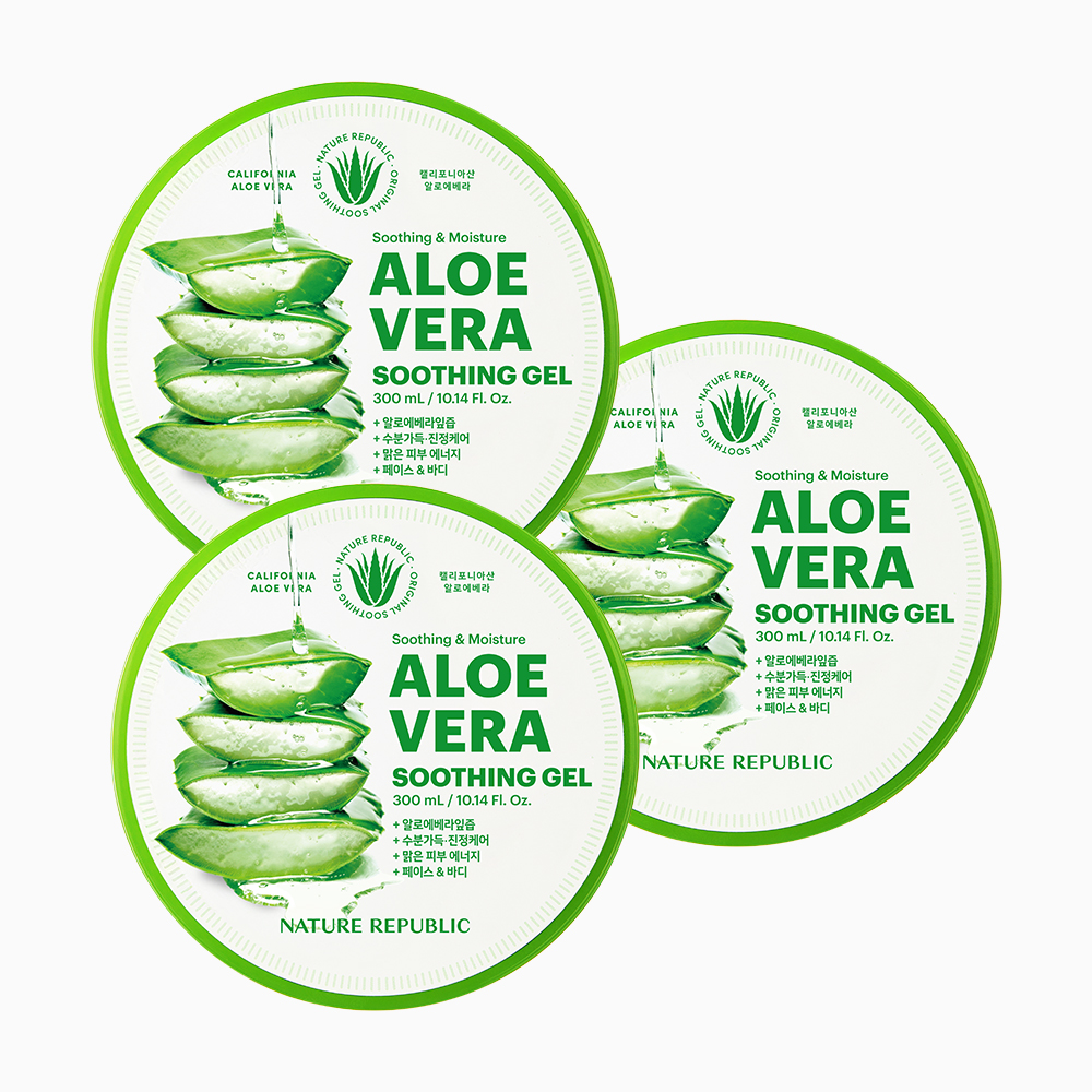 수분 진정 네이처리퍼블릭 수딩 앤 모이스처 <b>알로에베라</b> 수딩젤 300ml, 3개