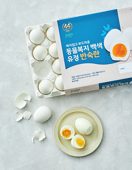 조인 동물복지 백색 유정 반숙란 제품 이미지