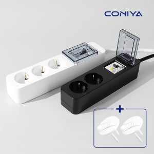 코니야 국산 고용량 멀티탭 4000w 과부하차단 누전차단 멀티콘센트 화이트 2구 1.5M