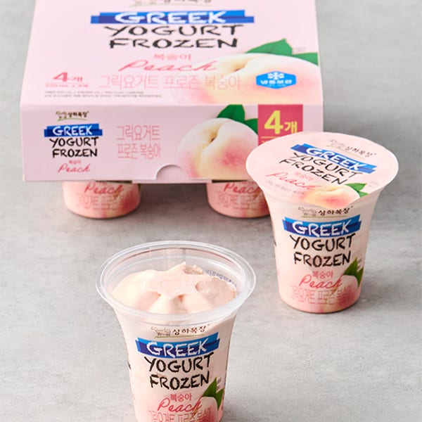 [상하목장] 그릭요거트 프로즌 복숭아 파르페 아이스크림 (220mL X 4개)