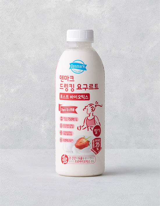 드링킹 요구르트 포스트 바이오틱스 딸기