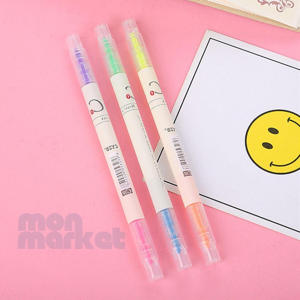 먼데이 형광펜 양면 6색 마커 컬러펜 학생형광펜