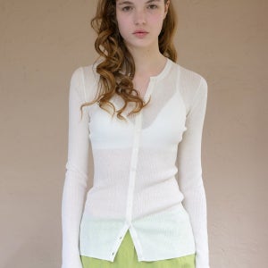 [엘씨브이] WOOL BUTTON RIB KNIT TOP [3COLORS]