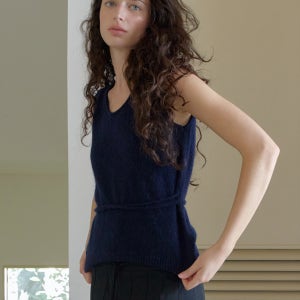 [엘씨브이] COZY MOHAIR KNIT VEST_COBALT BLUE