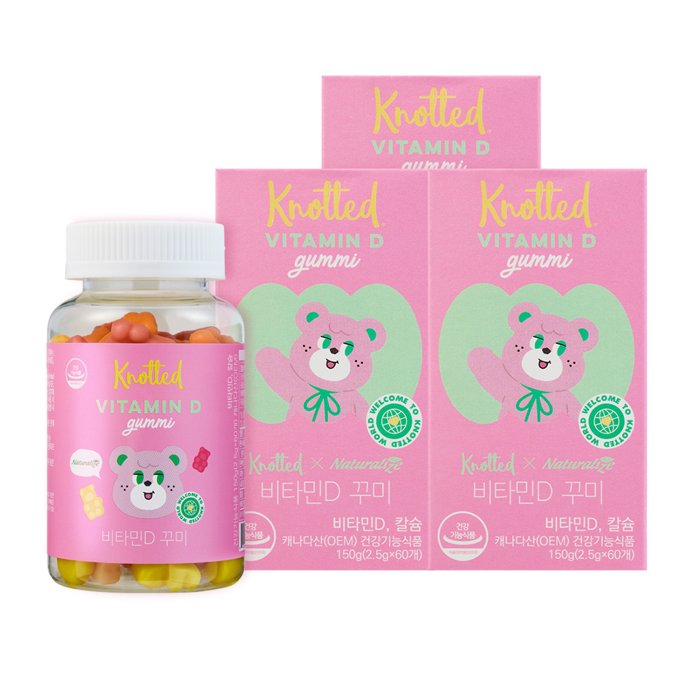 노티드 X 네추럴라이즈 비타민D 칼슘 꾸미 60구미, 3개