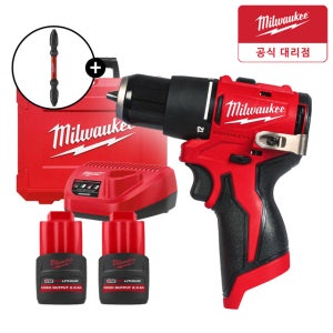 밀워키 M12 BLPDRC-252C​ 12V 충전 브러쉬리스 해머드릴 2.5Ah 비트날포함