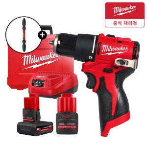 밀워키 M12 BLPDRC-5252C 12V 충전 해머드릴 5Ah 2.5Ah 비트날포함