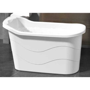 목욕통 대형 간이욕조 플라스틱 가정용 이동식 전신욕 98x55x55cm(화이트)