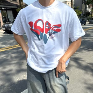 남성 데일리 오버핏 반팔티 루즈핏 스트릿 프린팅 티셔츠