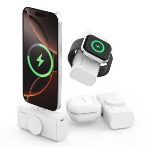 2IN1 미니 도킹형 보조배터리 5000 휴대용 고속충전 C타입 갤럭시&애플워치 호환