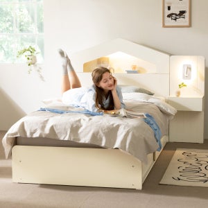 무디켄 도도도 LED 수납 침대 헤드보드 서랍 호텔 침대 슈퍼싱글 프레임 SS