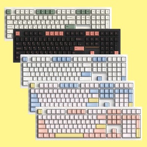 SPM PL108W 풀배열 사무용 기계식 키보드 몽돌 화이트 저소음 목새축 키보드