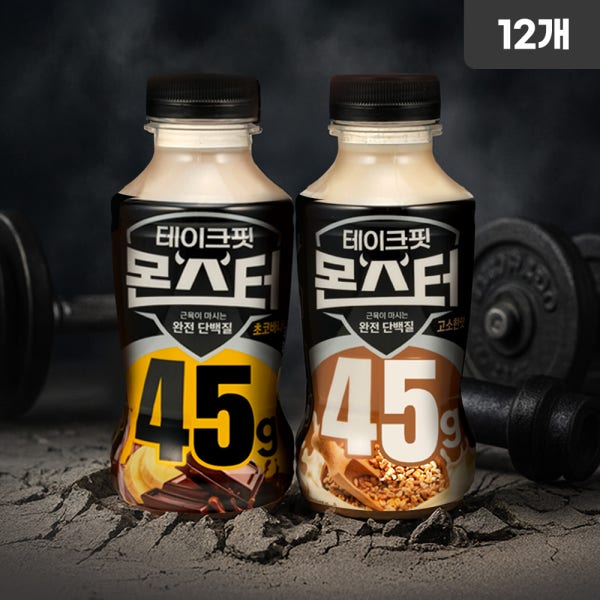 테이크핏 몬스터 혼합팩 (고소한맛+초코바나나) 350ml, 12개