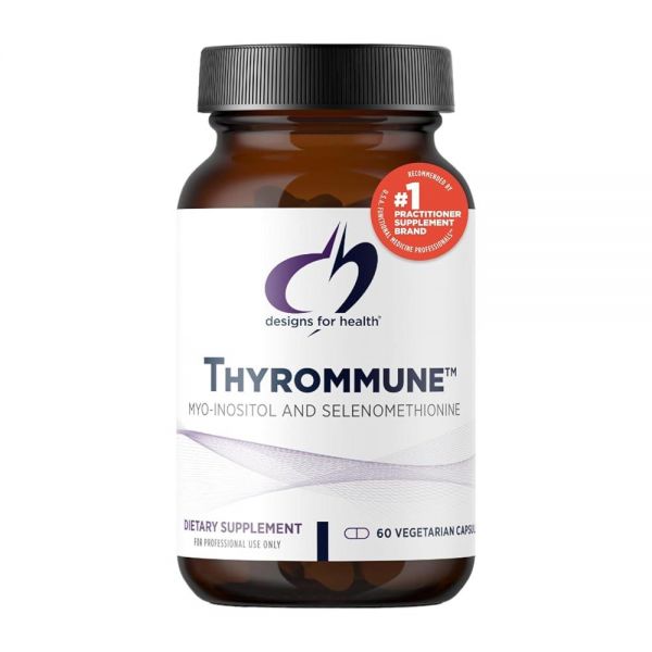 DESIGNS <b>디자인</b> For Health Thyrommune - <b>셀레늄</b>(셀레노메티오닌) + 미오 이노시톨이 함유된 갑상선 지원 보충제 비건 및 글루텐 프리 (60캡슐) 204094