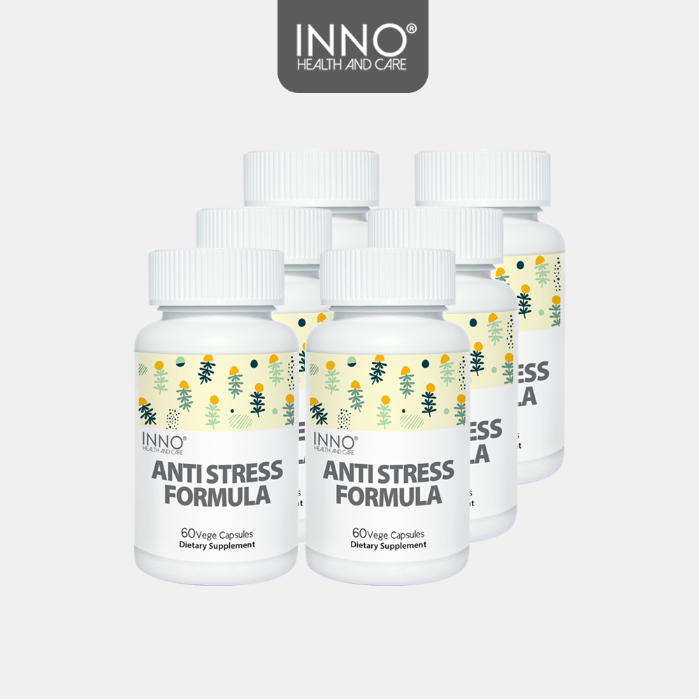 스트레스 수면 진정 케어 Inno Health&amp;Care <b>안티스트레스 포뮬러</b> 60캡슐 6개