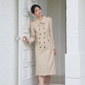 (JJ지고트) 타이 트렌치 H라인 원피스 GRAP0OP331