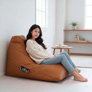 LINU리누 가죽빈백 비건 빈티지레더 이지클린 방수 EPP