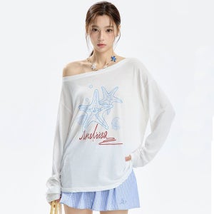 여름 얇은 자외선 차단 긴팔 티셔츠 경량패딩 롱패딩 발열조끼 화이트 S