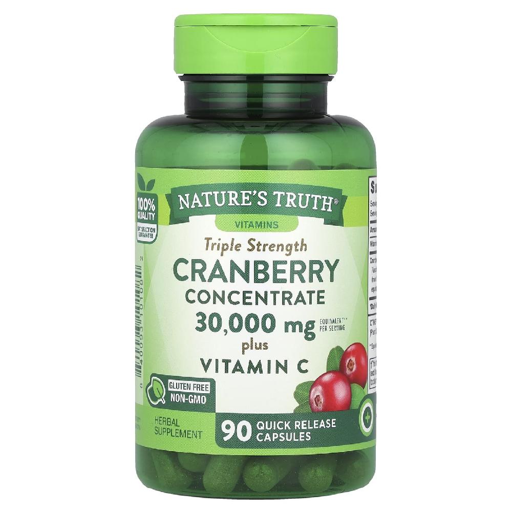<b>네이처스트루</b> 크랜베리 Cranberry Concentrate Plus 비타민C 캡슐 90정