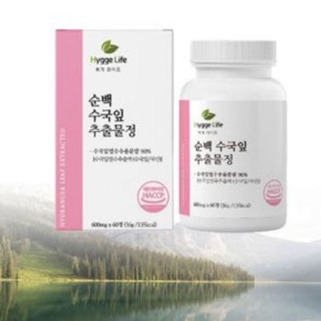 휘게라이프 순백<b>수국잎추출물</b>정 60정 <b>수국잎추출물</b> 60정