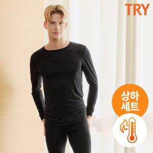 TRY 남성 피치 발열 기능성 히트업 내복 상하의 세트