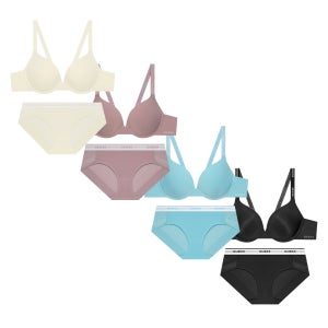 [게스언더웨어] 퓨징라인 풀컵 와이어 브라 팬티 세트 - 4Colors