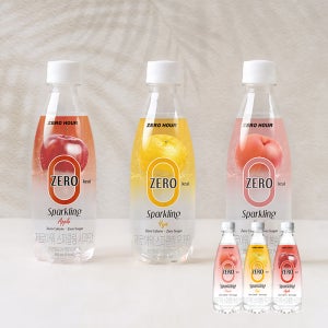[제로아워] 0kcal 스파클링 탄산음료 350ml 3종 12+12병 골라담기/복숭아 사과 유자