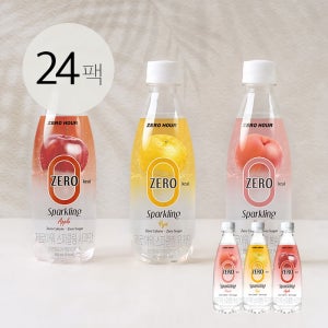 [제로아워] 12+12 총24병 / 0kcal 스파클링 복숭아/사과/유자 무설탕 음료 350ml
